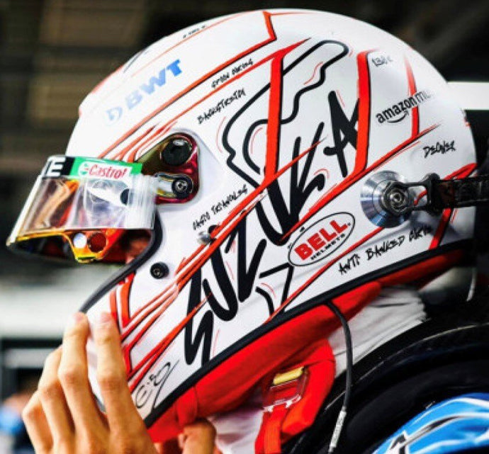 BELL HELMET F1 CASCO HELMET RENAULT A523 TEAM BWT ALPINE N 31 JAPAN GP 2023 ESTEBAN OCON WHITE 1:5