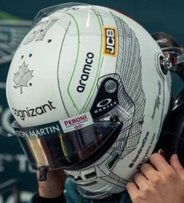 LANCE STROLL - HELMET - JAPANESE GP 2023 hvid/sort/grøn 1:5