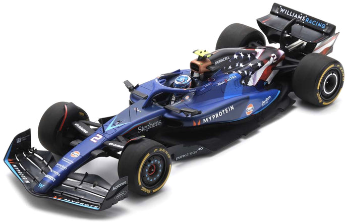 WILLIAMS F1 FW45 TEAM WILLIAMS RACING GULF N 2 AUSTIN USA GP 2023 LOGAN SARGEANT BLUE 1:18