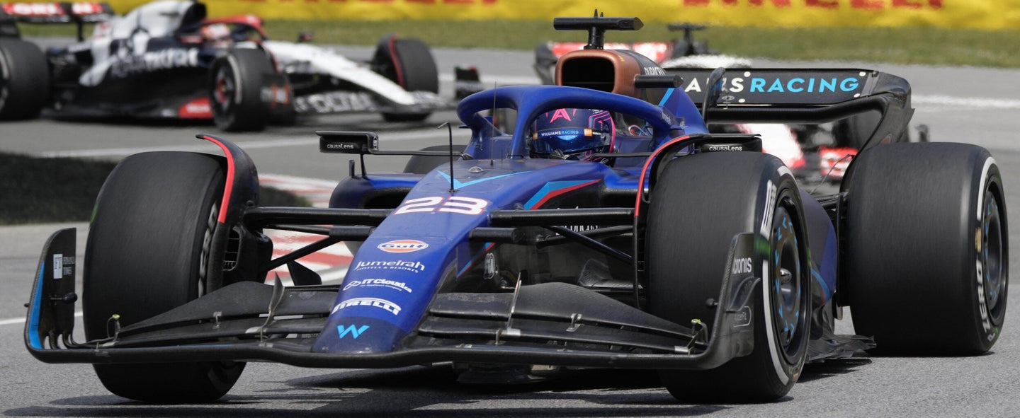 WILLIAMS F1 FW45 TEAM WILLIAMS RACING GULF N 23 AUSTIN USA GP 2023 ALEXANDER ALBON BLUE BLACK 1:18