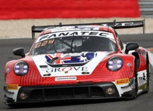 PORSCHE 911 992 GT3 R TEAM GROVE RACING N 23 24h SPA 2023 S.GROVE - B.GROVE - A.DE PASQUALE - E.BAMBER RED WHITE 1:43