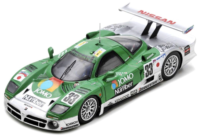 Nissan R390 GT1 #33 MOTOYAMA/KAGEYAMA/KUROSAWA 10th 24H LE MANS 1998 grøn/sølv 1:43