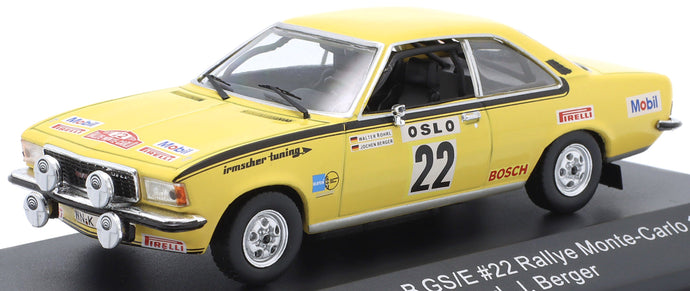 Opel COMMODORE B GS/E #22 ROHRL/BERGER RALLY MONTE CARLO 1973 gul/sort 1:43
