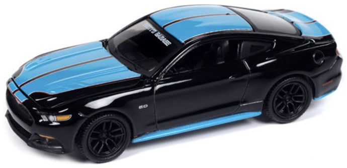 FORD USA MUSTANG 5.0 GT COUPE CUSTOM PETTY'S GARAGE 2015 BLACK BLUE 1:18