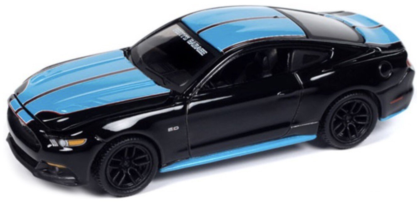 FORD USA MUSTANG 5.0 GT COUPE CUSTOM PETTY'S GARAGE 2015 BLACK BLUE 1:18