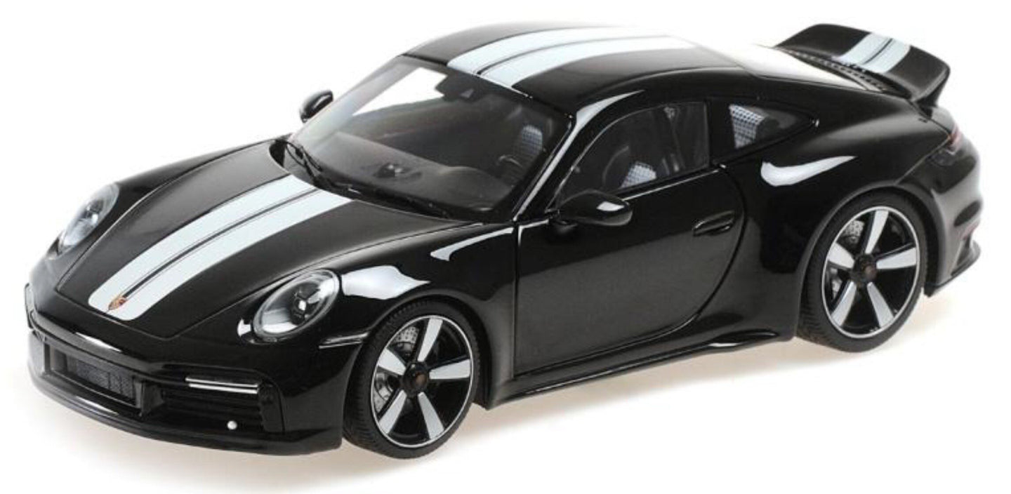 Porsche 911 (992) SPORT CLASSIC 2022 sort/hvid 1:18