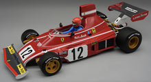 Indlæs billede til gallerivisning Ferrari 312 B3 #12 NIKI LAUDA WINNER SPAIN GP 1974 + FIGUUR rød/hvid/sølv 1:18