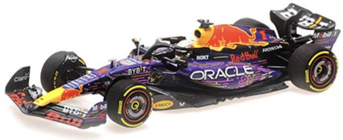 RED BULL RACING RB19 #1 MAX VERSTAPPEN WINNER LAS VEGAS GP 2023 lilla/rød/gul 1:43