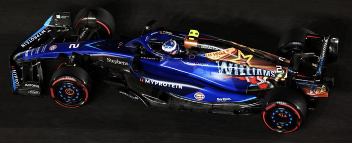 WILLIAMS F1 FW45 TEAM WILLIAMS RACING GULF N 2 LAS VEGAS USA GP 2023 LOGAN SARGEANT 2 TONE BLUE 1:18