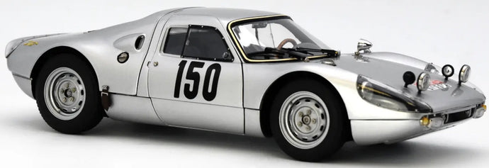 PORSCHE 904 CARRERA GTS ch.904-006 N 150 2nd RALLY MONTECARLO 1965 EUGEN BOEHRINGER - ROLF WUTHERICH SILVER 1:18