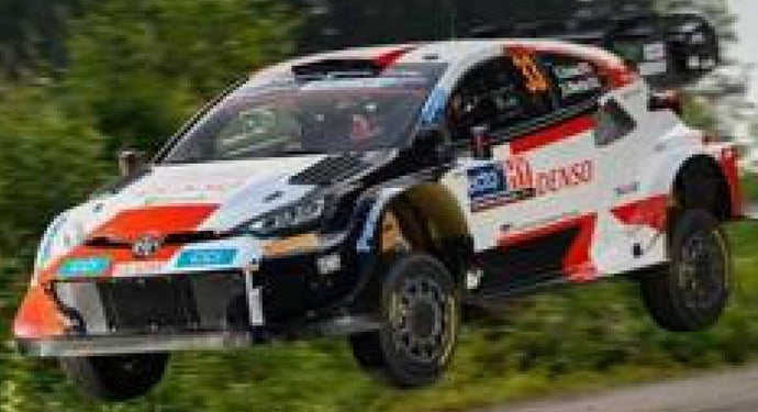 TOYOTA YARIS GR HYBRID RALLY1 TEAM TOYOTA GAZOO RACING WRT N 33 WINNER RALLY FINLAND 2023 ELFYN EVANS - SCOTT MARTIN WHITE RED BLACK 1:43