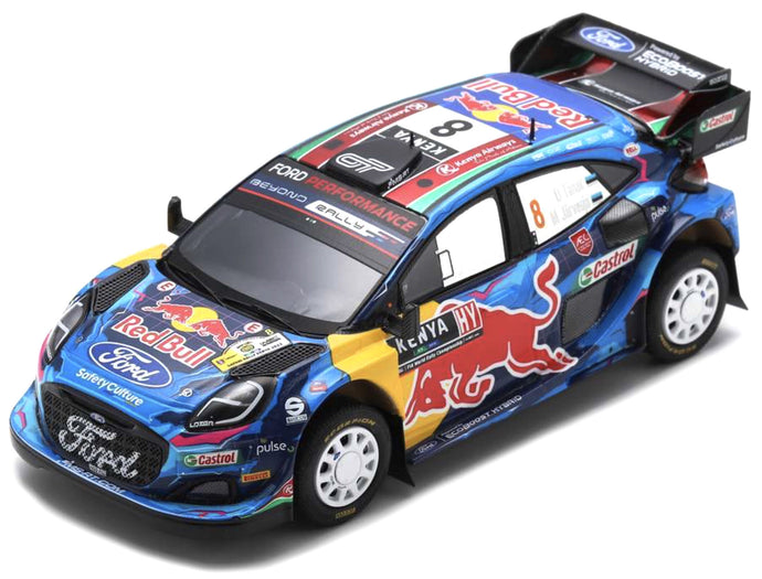 FORD ENGLAND PUMA RALLY1 TEAM FORD WORLD RALLY M-SPORT N 8 6th RALLY SAFARI 2023 OTT TANAK - MARTIN JARVEOJA BLUE YELLOW RED 1:43