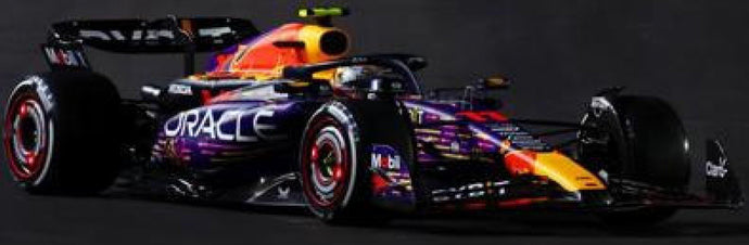 RED BULL F1 RB19 TEAM ORACLE RED BULL RACING N 11 3rd LAS VEGAS USA GP 2023 SERGIO PEREZ PURPLE YELLOW RED 1:43
