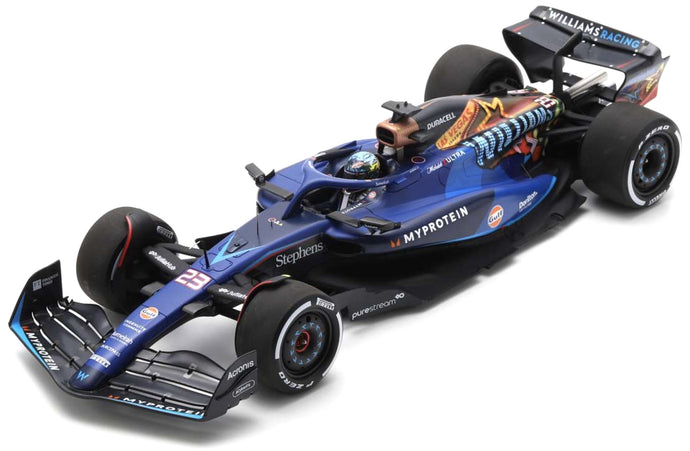 WILLIAMS F1 FW45 TEAM WILLIAMS RACING GULF N 23 LAS VEGAS USA GP 2023 ALEXANDER ALBON BLUE BLACK GOLD 1:18