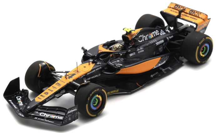 McLAREN F1 MCL60 TEAM McLAREN N 4 LAS VEGAS GP 2023 LANDO NORRIS ORANGE BLUE BLACK 1:43