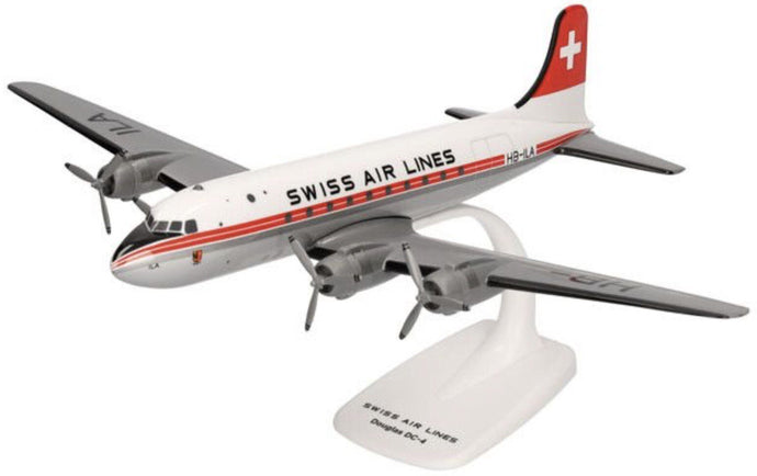 Douglas DC-4 Swiss Air Lines Genève grå/hvid/rød 1:125