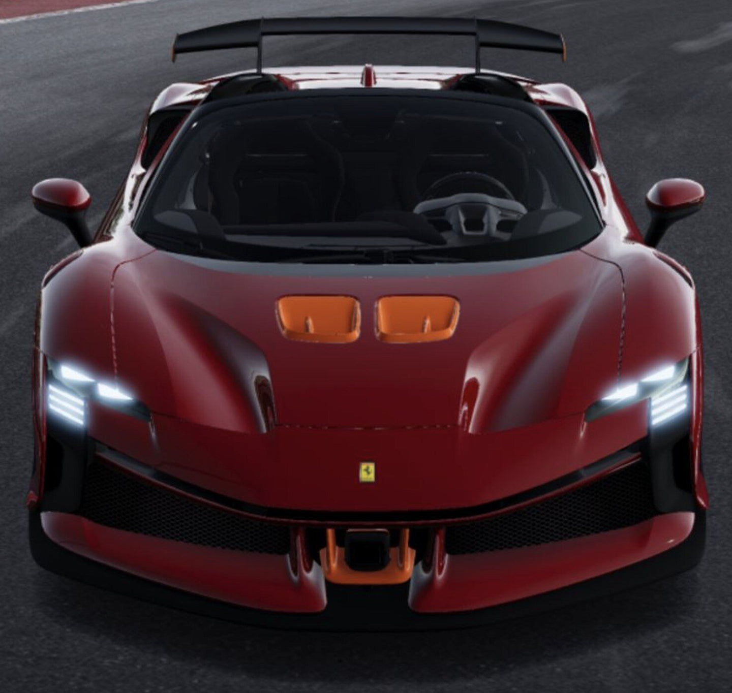 FERRARI SF90 XX STRADALE SPIDER 2024 ROSSO FUOCO - RED MET ORANGE BLACK 1:43
