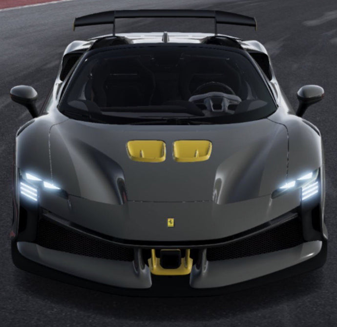 FERRARI SF90 XX STRADALE SPIDER 2024 GRIGIO COMPETIZIONE - GREY YELLOW BLACK 1:43