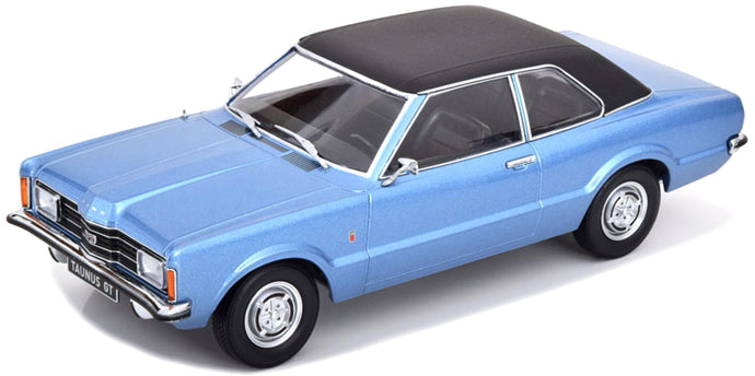 FORD ENGLAND TAUNUS GT WITH VINYL ROOF 1971 BLUE MET MATT BLACK 1:18