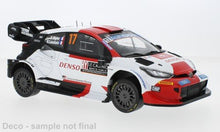 Indlæs billede til gallerivisning TOYOTA YARIS GR HYBRID RALLY1 TEAM TOYOTA GAZOO RACING WRT N 17 WINNER RALLY MONTECARLO 2023 SEBASTIAN OGIER - VINCENT LANDAIS WHITE RED BLACK 1:18