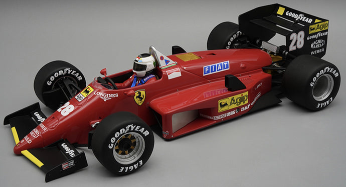 Ferrari 156-85 F1 #28 STEFAN JOHANSSON NURBURGRING GP 1985 + FIGUUR rød/sort 1:18