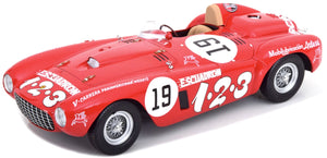 FERRARI 375 PLUS 5.0L V12 SPIDER ESCUADRON 1.2.3 N 19 WINNER V CARRERA PANAMERICANA 1954 UMBERTO MAGLIOLI RED 1:18