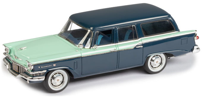 Studebaker PRESIDENT BROADMOOR 4-DEURS STATIONWAGON 1957 mørk turkis/lys grøn 1:43