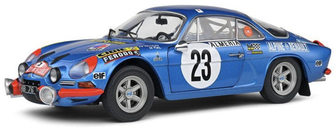 RENAULT ALPINE A110 1600S (night version) N 23 RALLY MONTECARLO 1972 JEAN PIERRE NICOLAS - MICHEL VIAL BLUE MET 1:18