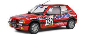 PEUGEOT 205 1.6 GTi N 132 RALLY MONTECARLO 1986 FRANCOIS DELECOUR - ANNE CHANTAL PAUWELS RED 1:18