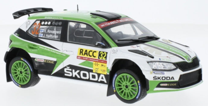 Skoda FABIA R5 #32 ROVANPERA/HALTTUNEN RALLY CATALUNYA 2018 hvid/grøn/sort 1:24
