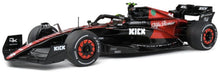 Indlæs billede til gallerivisning ALFA ROMEO F1 C43 TEAM STAKE N 24 SPANISH GP 2023 GUANYU ZHOU BLACK RED 1:18