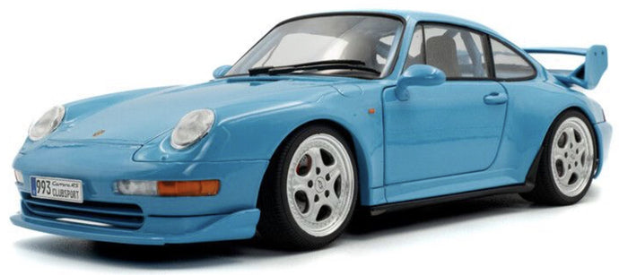 PORSCHE 911 993 CLUBSPORT COUPE 1993 RIVIERA BLUE 1:18 fra Solido