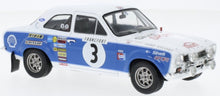 Indlæs billede til gallerivisning FORD ENGLAND ESCORT MKI RS 1600 (night version) N 3 RALLY MONTECARLO 1973 TIMO MAKINEN - HENRY LIDDON BLUE WHITE 1:24