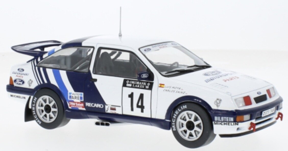 Ford SIERRA RS COSWORTH #14 SAINZ/MOYA RALLY FINLAND 1988 hvid/blå 1:24