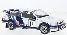 Indlæs billede til gallerivisning Ford SIERRA RS COSWORTH #14 SAINZ/MOYA RALLY FINLAND 1988 hvid/blå 1:24
