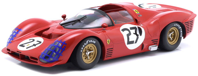 FERRARI 330 P3 4.0L V12 SPIDER TEAM N.A.R.T. NORTH AMERICAN RACING N 27 24h LE MANS 1966 PEDRO RODRIGUEZ - RICHIE GINTHER RED 1:18