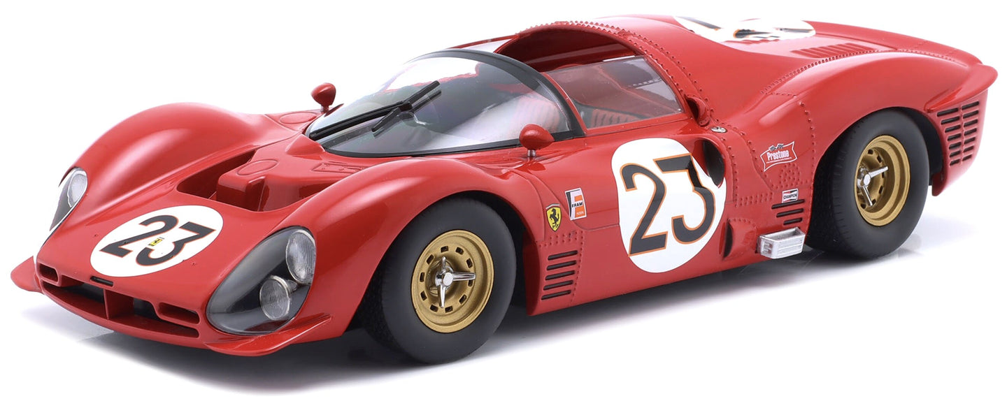 FERRARI 330 P3 4.0L V12 SPIDER TEAM FERRARI SPA SEFAC N 23 WINNER 24h DAYTONA 1967 LORENZO BANDINI - CHRIS AMON RED 1:18