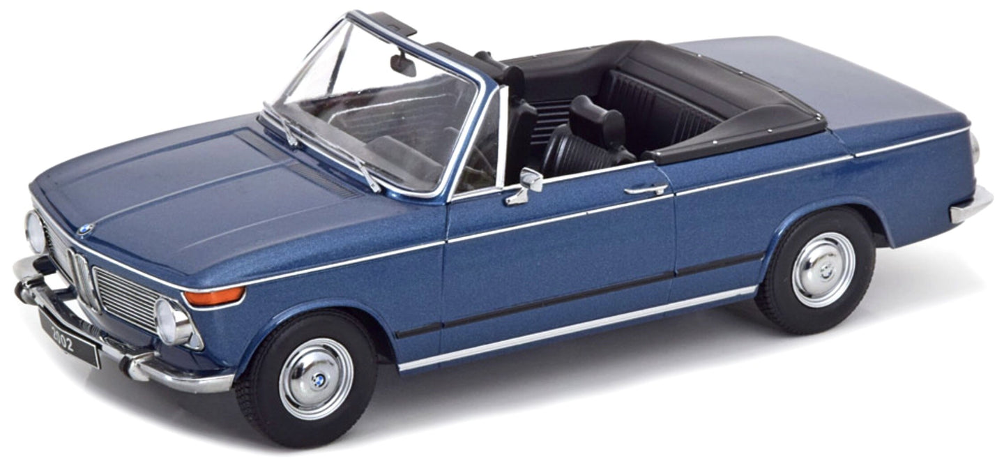 BMW 2002 CABRIOLET 1968 - WITH REMOVABLE SOFT-TOP BLUE MET 1:18