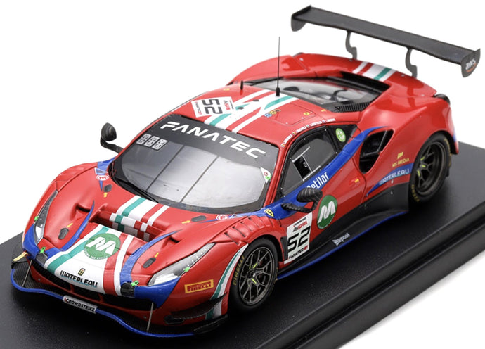 FERRARI 488 GT3 EVO TEAM AF CORSE N 52 24h SPA 2023 ANDREA BERTOLINI - LOUIS MACHIELS - JEF MACHIELS - LILOU WADOUX RED 1:43