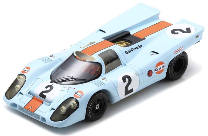 PORSCHE 917K 4.5L GULF TEAM JOHN WYER AUTOMOTIVE ENGINEERING N 2 WINNER 24h DAYTONA 1970 PEDRO RODRIGUEZ - LEO KINNUNEN - BRIAN REDMAN LIGHT BLUE ORANGE 1:18