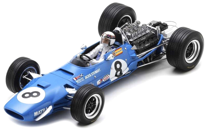 MATRA SIMCA F1 MS10 N 8 WINNER DUTCH GP 1968 JACKIE STEWART LIGHT BLUE 1:18