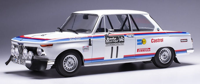 BMW 2002 #11 WARMBOLD/TODT RAC RALLY 1973 hvid/blå/rød 1:18