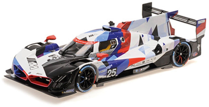 BMW M HYBRID LMDH P66-3 4.0L TURBO V8 LMDH PRESENTATION SEASON 2023 WHITE BLUE BLACK 1:18