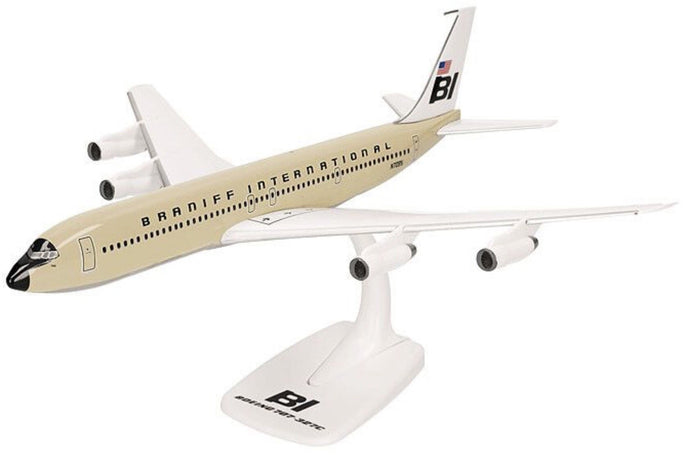 Boeing 707-300 Braniff beige/hvid 1:144