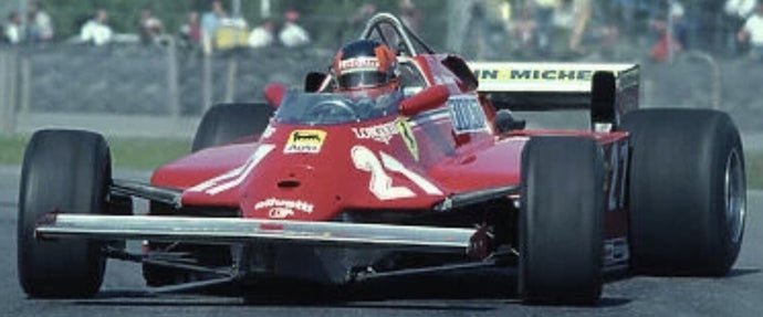 FERRARI F1 126CK N 27 3rd CANADA GP 1981 GILLES VILLENEUVE - APRIBILE - WITH OPENINGS - DETTAGLIO MOTORE - ENGINE DETAIL RED SILVER 1:18