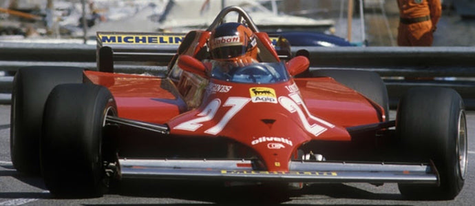 FERRARI F1 126CK N 27 WINNER MONACO GP 1981 GILLES VILLENEUVE - APRIBILE - WITH OPENINGS - DETTAGLIO MOTORE - ENGINE DETAIL RED SILVER 1:18