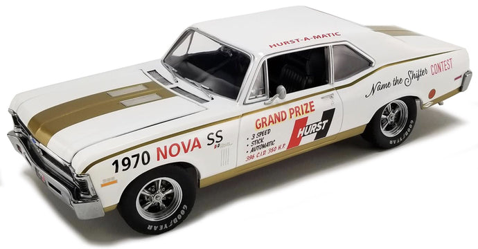 Chevrolet NOVA SS 54th 500 MILE SWEEPSTAKES HURST PERFORMANCE 'GRAND PRIZE' 1970 hvid/guld 1:18