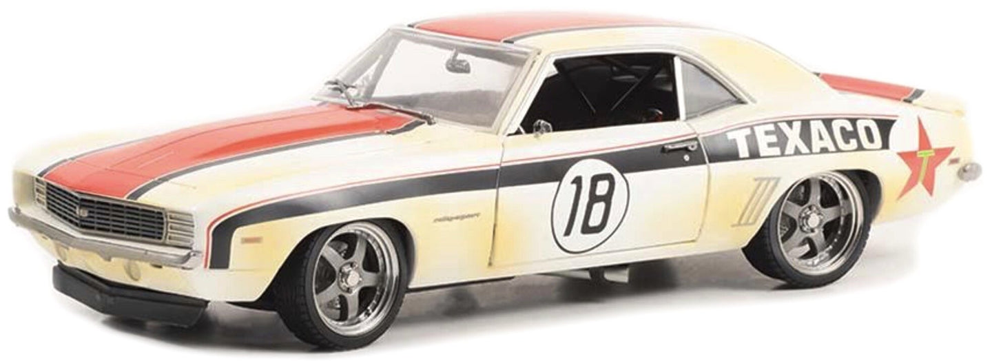 CHEVROLET CAMARO RS COUPE N 18 TEXACO RACING 1969 WHITE RED BLACK 1:18