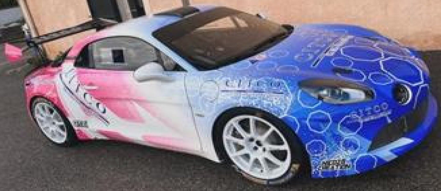 RENAULT ALPINE A110 RGT TEAM CODE RACING DEVELOPMENT N 62 RGT RALLY MONTECARLO 2024 CHRISTOPHE BERARD - CHRISTOPHE BERNABO BLUE WHITE PINK 1:43