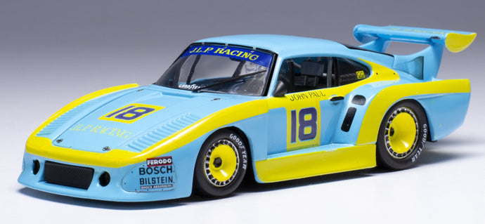 PORSCHE 935 930 K3 3.0L F6 TURBO TEAM JLP RACING N 18 3rd 6h SILVERSTONE 1980 JOHN PAUL - BRIAN REDMAN LIGHT BLUE YELLOW 1:43